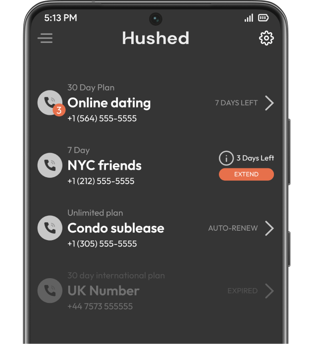 Call forwarding app: Hushed